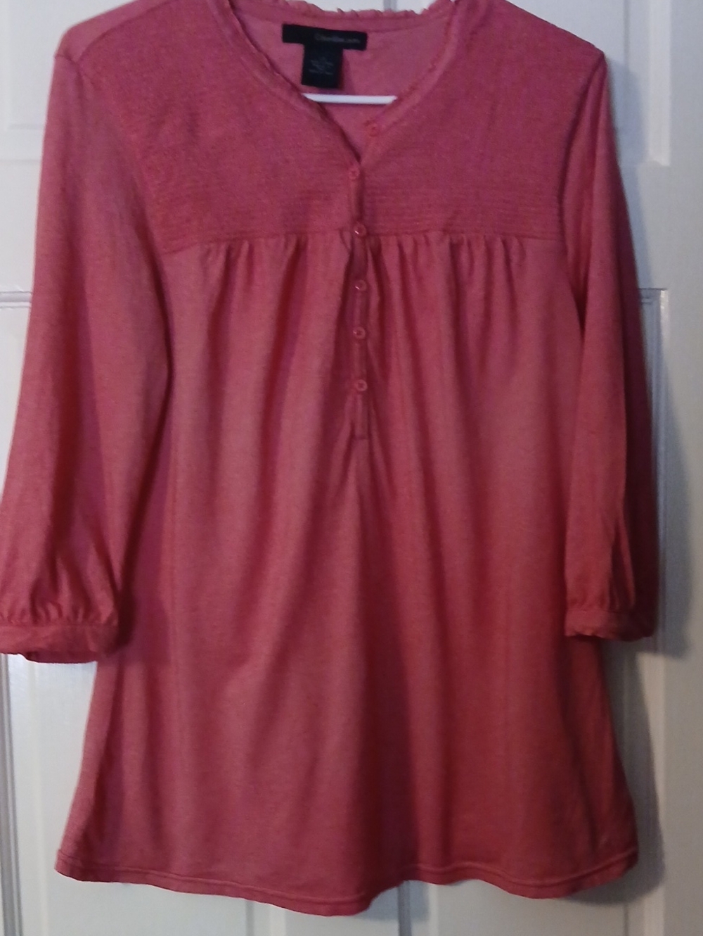 Calvin Klein Jeans Pink Women’s Button-Front Peasant Tunic